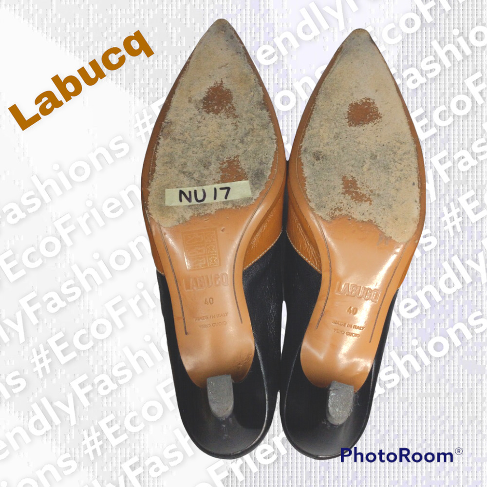 Labucq NU 17 Women's Black Brown Kati Two Tone Bootie Size 40 - Picture 4 of 9
